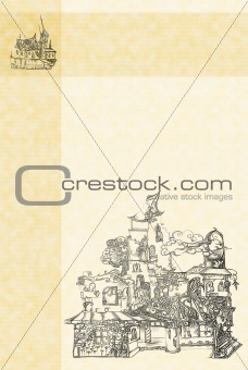 Background with fairy-tale castles