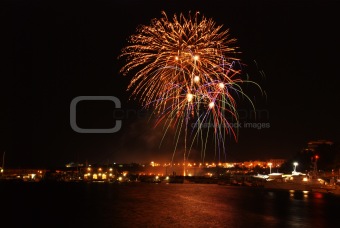 Fireworks over the harbor