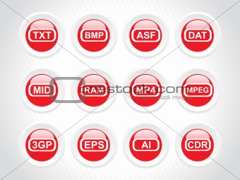 rounded red icons for computer generated file