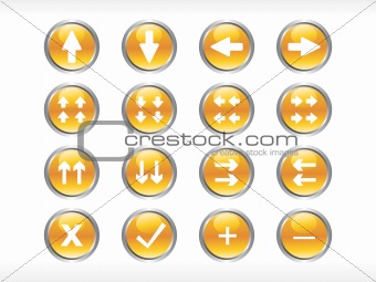 rounded yellow web glassy icons