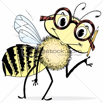 Smart Bee Cartoon
