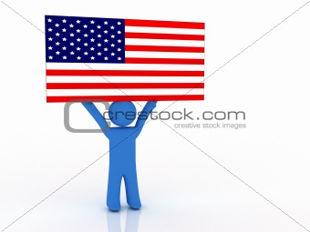 Person with flag