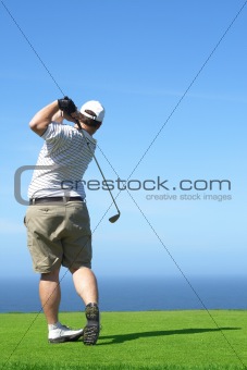 Golfer on the tee box