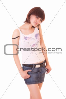 Young beautiful woman isolated