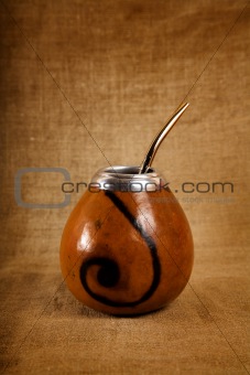 Argentinean Calabash cup with Bombilla 