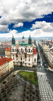 aerial view of Prague's Old Town Square