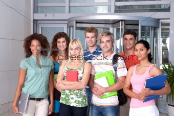 Portrait of happy student group