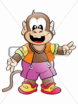 cute smiling monkey with background