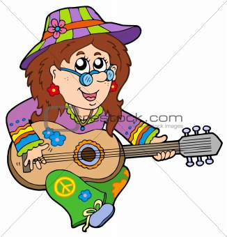 Hippie guitar player