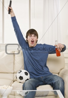 Man Cheering at Game