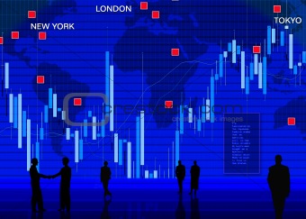 Abstract business concept: foreign currency exchange market scene