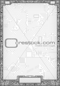 Hi-tech abstract circuit board blank frame