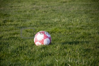 Soccer ball waiting to be kicked
