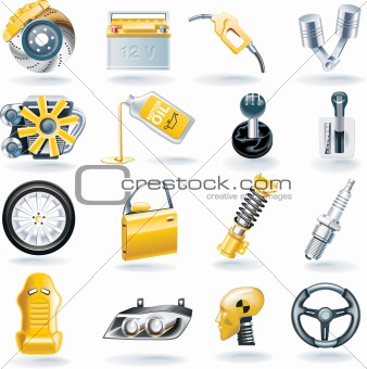 Vector car parts icon set