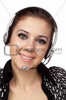 Cheerful customer service operator