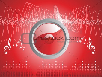 red Illustration on musical theme with speaker