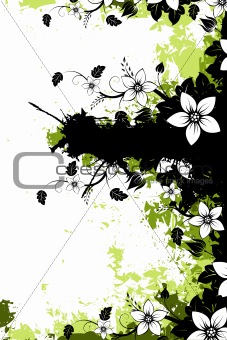 Grunge floral background with copyspace