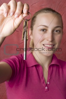 Woman with keys