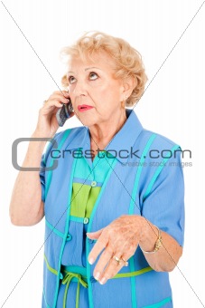 Senior Woman Gossips on Cellphone