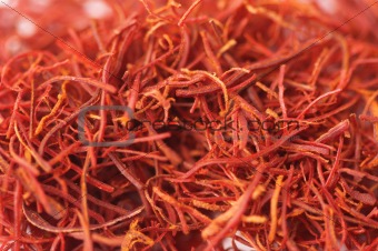 Red indian saffron close-up
