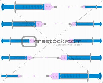 Illustration of filled  injections on white background
