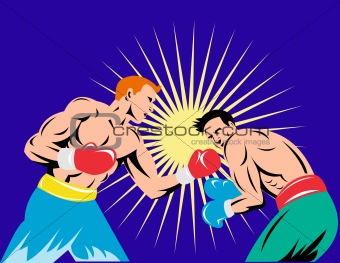 Boxer connecting a punch