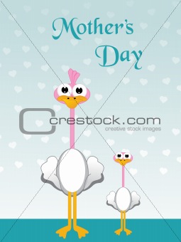 cute ostrich background for mother day