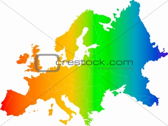 europe  color vector map 