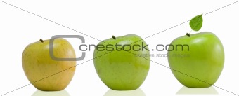 Fresh new and old apple