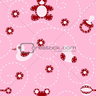 Seamless baby-girl quilt pattern