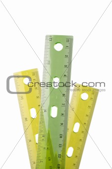 Three plastic rulers