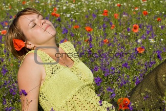 Woman soaking up the sun