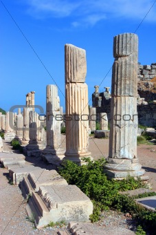 Colonade of an ancient Temple in Ephesus, Turkey