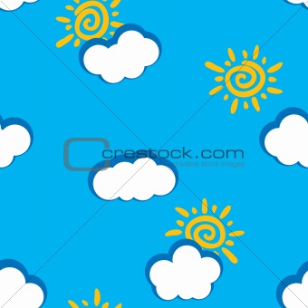 Abstract day clouds background. Seamless.
