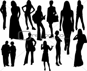 Women silhouettes. Vector illustration
