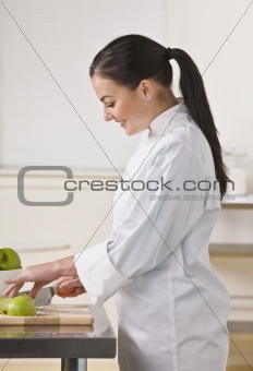Woman Slicing Apples