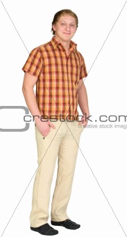 Portrait of the guy on white background