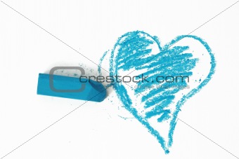 colorful blue pink doodle of heart
