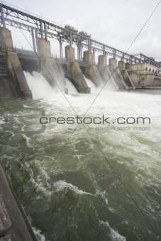 Hydroelectric power plant on a river