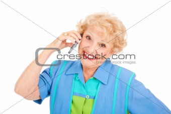 Happy Senior Lady on Cellphone