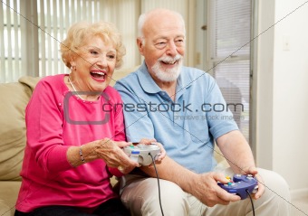 Senior Couple - Video Gaming