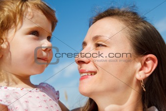 Mother looking at daughter
