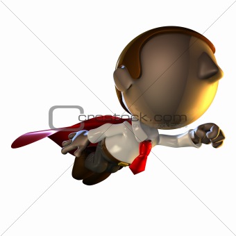 3d business man character flying 