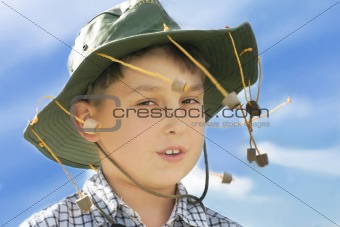 Boy in cork hat