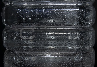 Close-Up on cold water bottle.