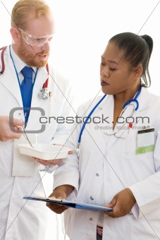 Two doctors in heavy discussion