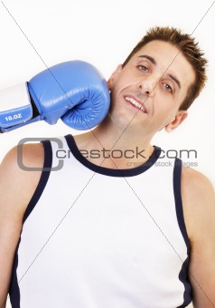 Boxer taking a punch in the jaw