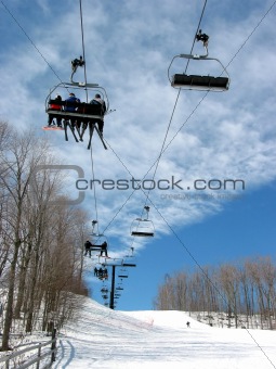 Downhill ski chairlift 