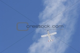Airplane with clouds