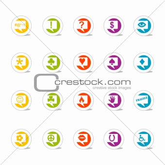 Simple Icons Thought Bubble Icons (Vector)